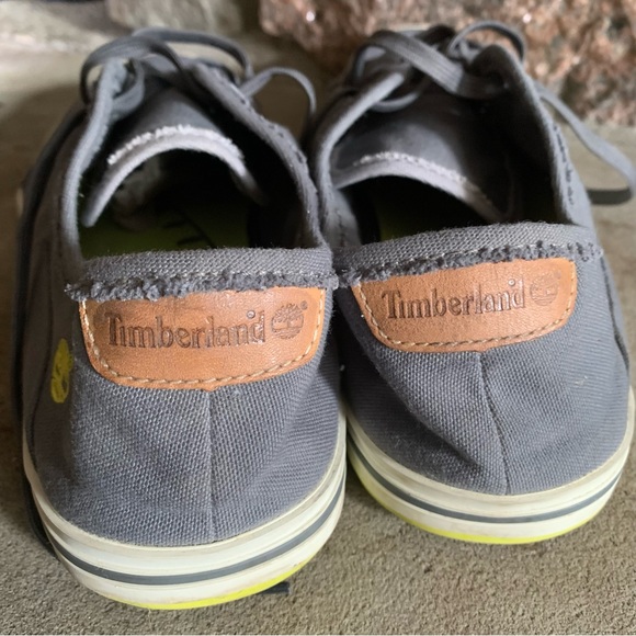 Timberland Earthkeepers Sz 9.5 Grey Canvas with Lime rubber outsole - Picture 9 of 9